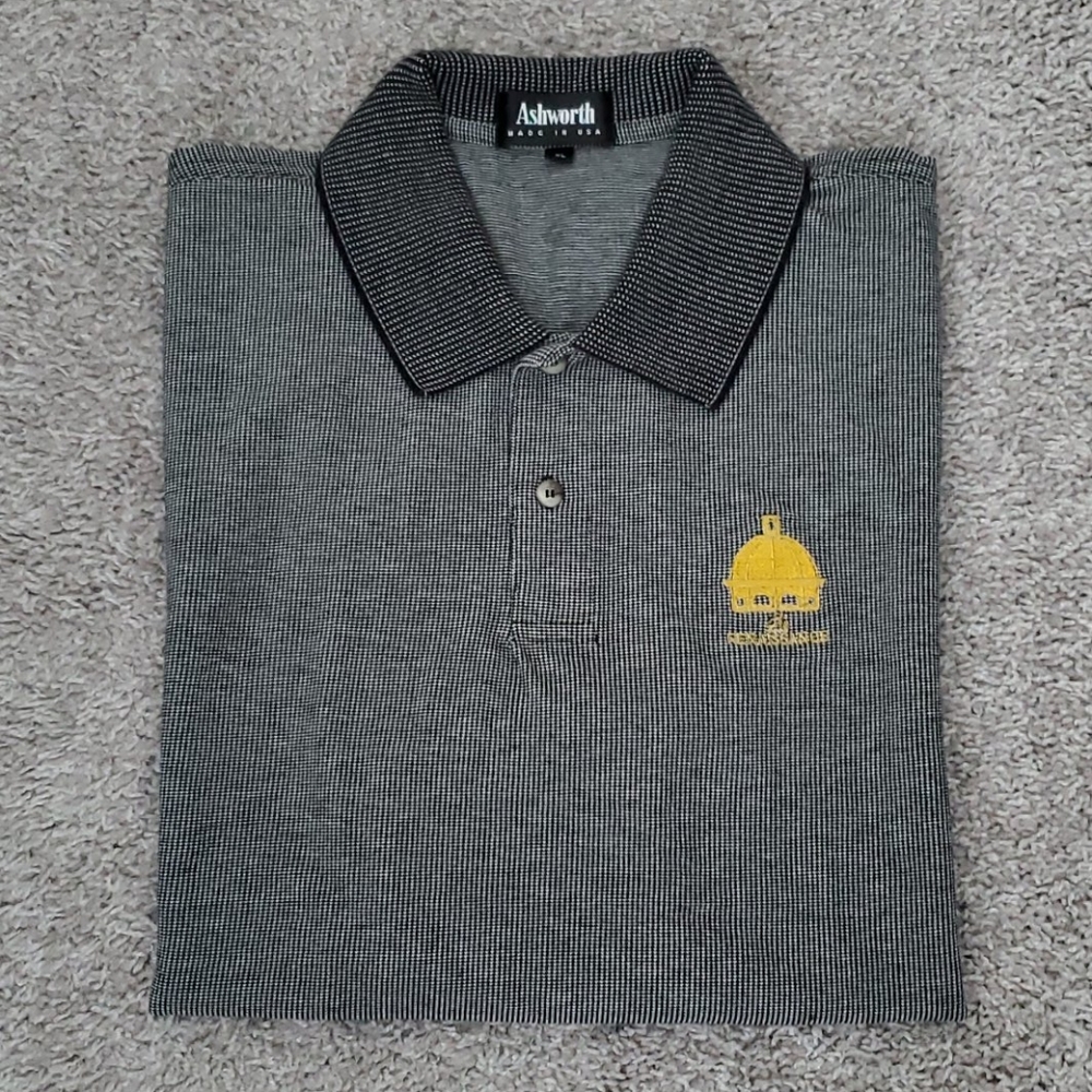 Ashworth Black & White Embroidered Polo